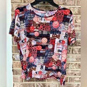 Peter Nygard Size 18-20 Women’s Novelty Print Tshirt/Blouse